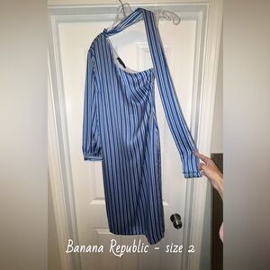 Banana Republic Blue One-Shoulder Sheath Dress